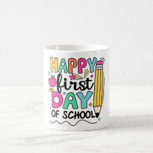 Happy First Day Of School Pencil Teacher Kids Magic Mug