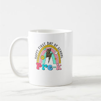 happy first day of school pre-k rainbow coffee mug