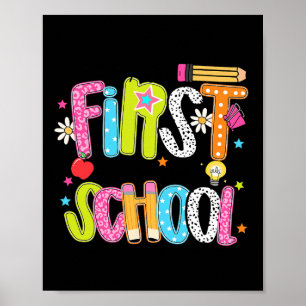 Happy First Day Of School Preppy Teacher Kids Ck T Poster