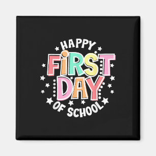 Happy First Day Of School Retro Groovy Back To Sch Magnet