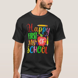 Happy First Day Of School Teacher And Student Back T-Shirt