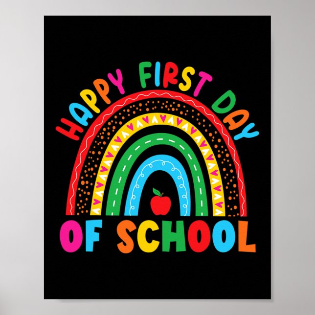 Happy First Day of School Teacher Back to School B Poster (Front)