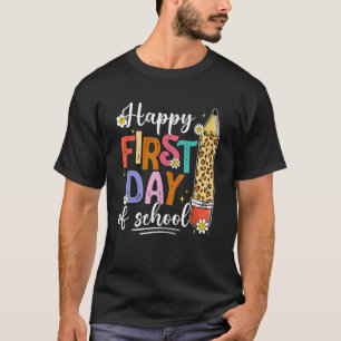 Happy First Day Of School Teacher Kids Groovy Back T-Shirt