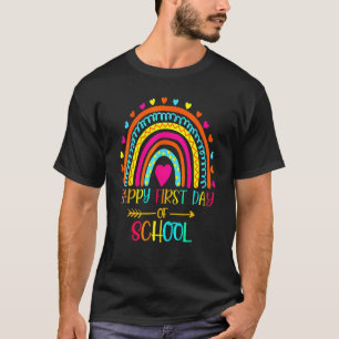 Happy First Day Of School Teacher Student Kids Rai T-Shirt