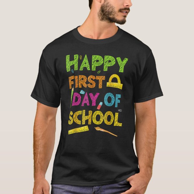 Happy First Day Of School Welcome Back To School 2 T-Shirt (Front)