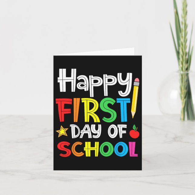 Happy First Day Of School Welcome Byck To School  Card (Front)