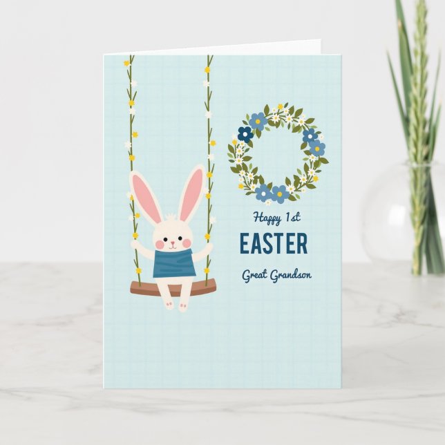 Happy First Easter Great Grandson Card (Front)