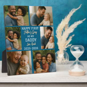 Happy First Father Day Photo Collage Plaque