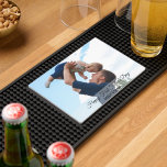 Happy First Father’s Day Custom Photo & Text Bar Mat<br><div class="desc">Celebrate the unforgettable moment of becoming a dad with this heartfelt, customizable Father's Day Bar Mat. Featuring your personal photo — like a special moment between a father and his baby — and personalized names. This design captures all the emotion and love of a first Father's Day. This keepsake is...</div>