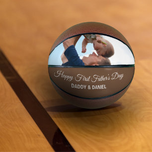 Happy First Father’s Day Custom Photo & Text Basketball