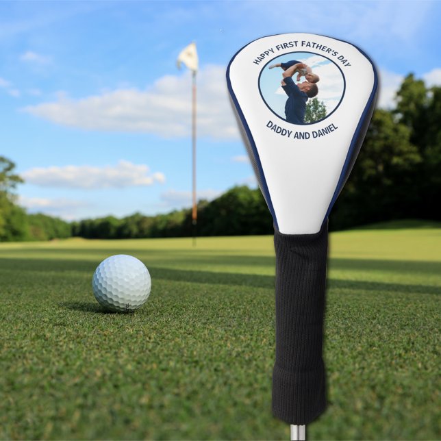 Happy First Father’s Day Custom Photo & Text Golf Head Cover (Creator Uploaded)