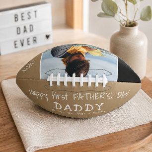 Happy First Father`s Day Daddy Dad Photo Football