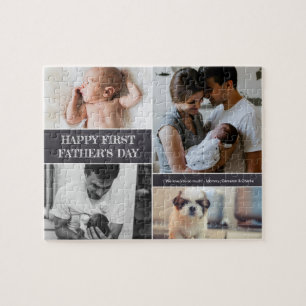 Happy First Father’s Day Photo Collage Family  Jigsaw Puzzle