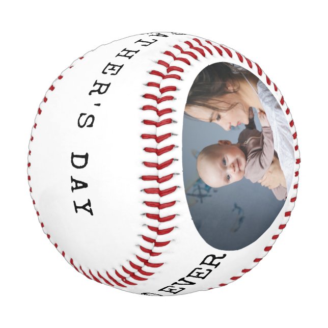 Happy First Fathers Day  2 Photo Best Dad Ever Baseball (Angled)