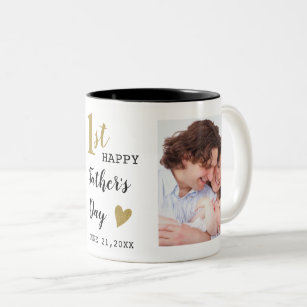 Happy First Father's Day 2 Photo Two-Tone Coffee Mug