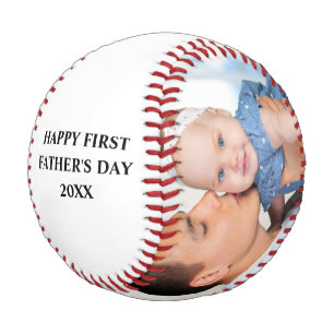 Happy First Father's Day 2 Photo Wht Baseball