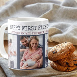 Happy First Fathers Day 4 Photo Personalized Coffee Mug<br><div class="desc">Personalized Coffee Mug for a new Dad on his First Father's Day (editable to any occasion). The photo template is set up ready for you to add 4 of your favourite photos and you can also edit the message, occasion, names and the year as you wish. The design has trendy...</div>