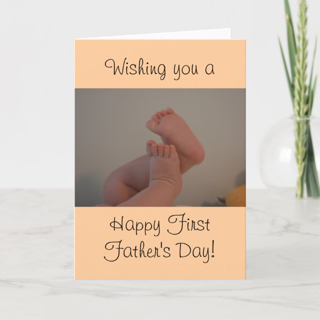 Happy First Father's Day Baby Toes Card (Front)