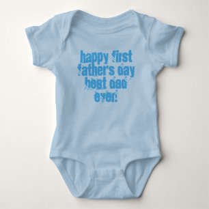 Happy First Father's Day Best Dad Ever Typography Baby Bodysuit