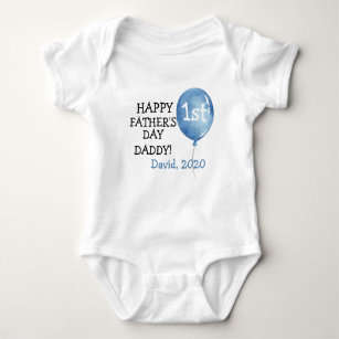 Happy First Fathers Day Boy Baby Baby Bodysuit