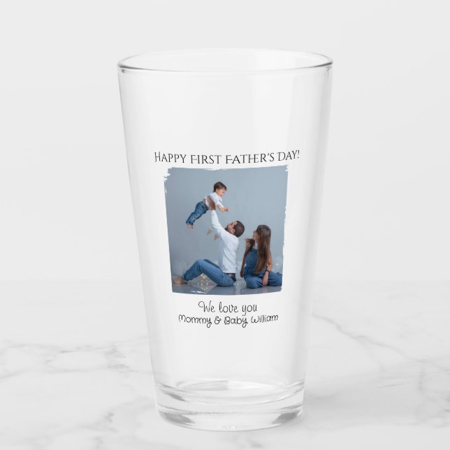 Happy First Father's Day - from Mommy and Baby |  Glass (Front)