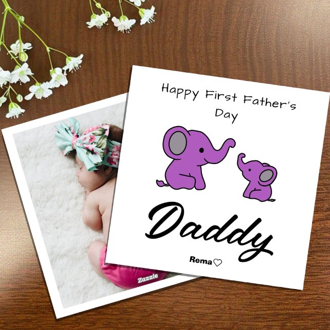 Happy First Father's Day – Personalized Photo Card (Creator Uploaded)