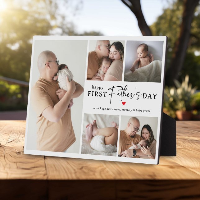 Happy First Father's Day' Photo Collage Keepsake Plaque (Creator Uploaded)