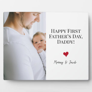 Happy First Father's day Photo Heart Custom Plaque