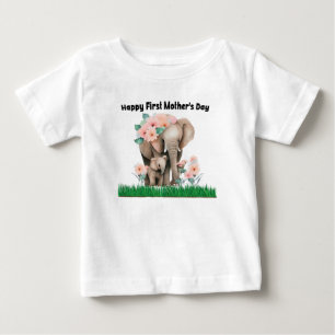 happy first mother day cute elephant baby T-Shirt
