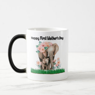happy first mother day cute elephant magic mug