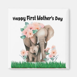happy first mother day cute elephant magnet