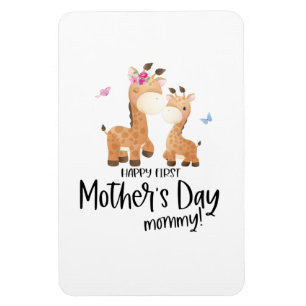 Happy First Mother’s Day 🦒 Giraffe + Butterflies Magnet
