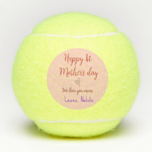 Happy first mothers day add name text mommy heart tennis balls