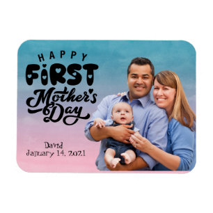 Happy First Mother's Day Custom Photo Magnet