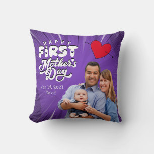 Happy First Mother's Day Custom Throw Pillow