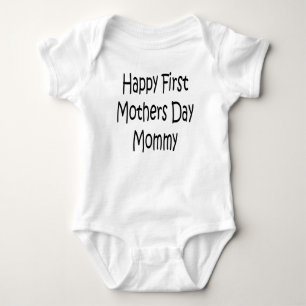 Happy First Mothers Day Mommy Baby Gerber Cotton Bodysuit