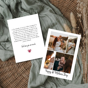 Happy First Mothers Day Photo Collage Card for Mom
