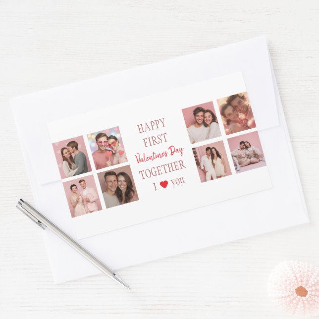 Happy First Valentine's Day Together Sticker Photo (Envelope)