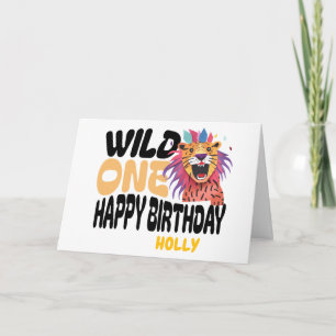 Happy First Wild One Safari Themed 1st Birthday Card
