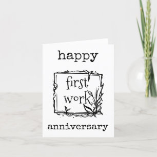 Happy First Work Anniversary Card