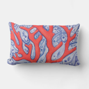 Happy Fish and Coral Lumbar Coussin