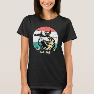 Happy Fish And Worm Fishing Farm Distressed Retro  T-Shirt