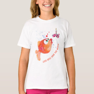 Happy Fish and Worm T-Shirt - Custom Text