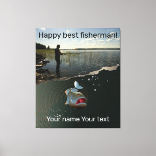 Happy fishing canvas print