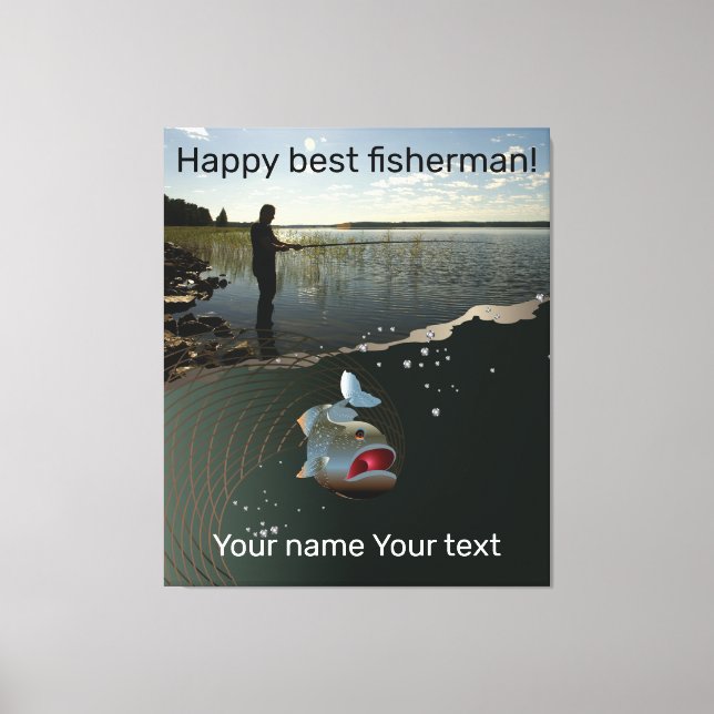 Happy fishing  canvas print (Front)