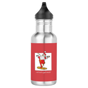 Happy Fitness Exercise Christmas with Santa 532 Ml Water Bottle
