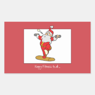 Happy Fitness Exercise Christmas with Santa Sticker