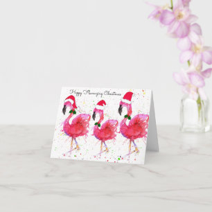 Happy Flamazing Christmas Flamingo Greeting Card