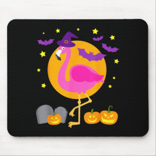Happy Flamingoween Funny Flamingo Halloween Mouse Pad
