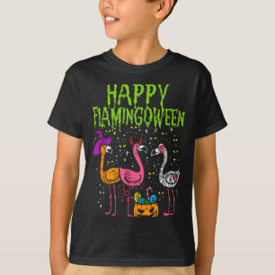 Happy Flamingoween Y Flamingos Funny Halloween Cos T-Shirt
